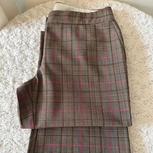 Express Brown and Pink Plaid Pants